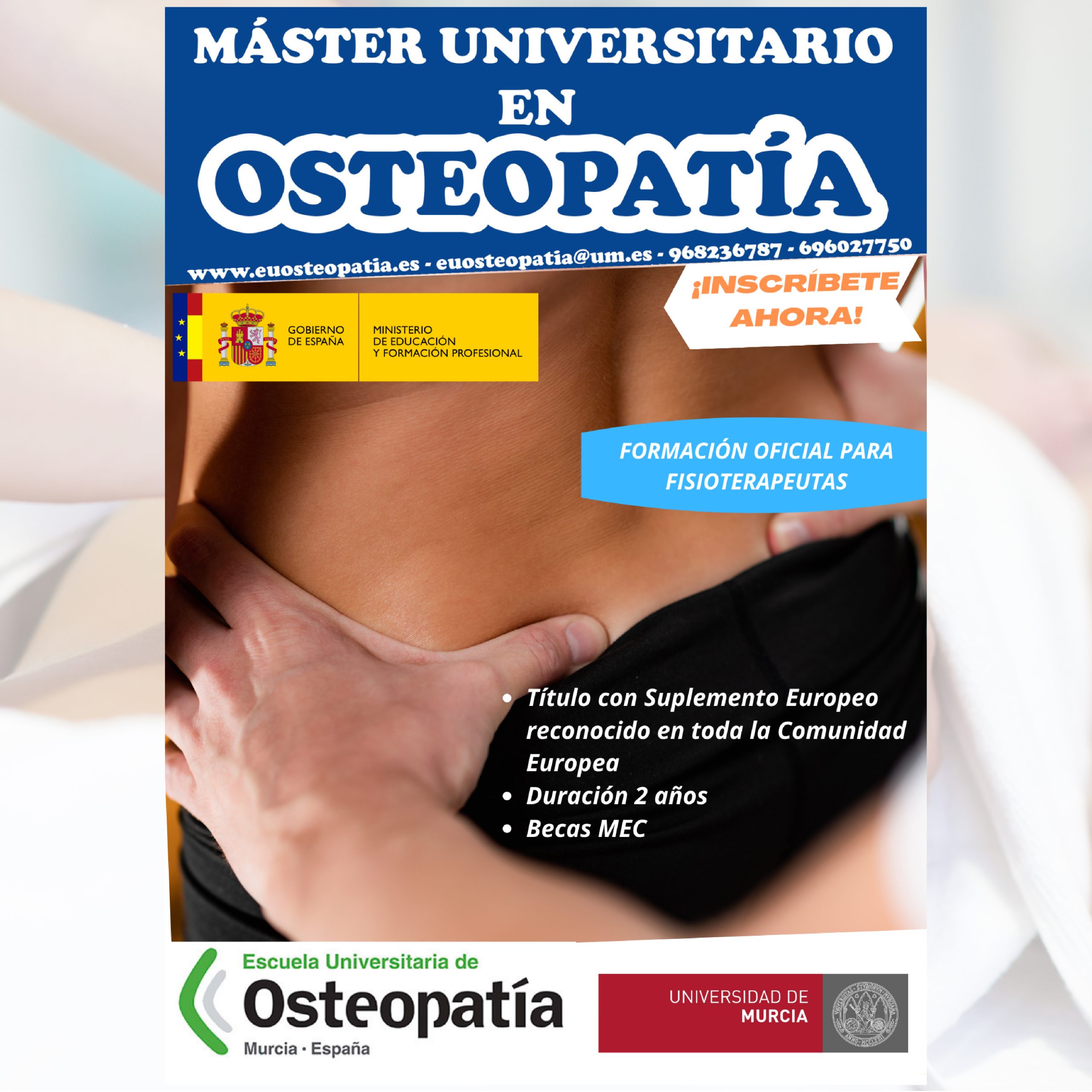 Máster oficial en Osteopatía
