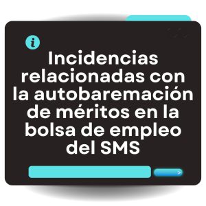 Incidencias Relacionadas Con La Autobaremación De Méritos En La Bolsa De Empleo Del SMS