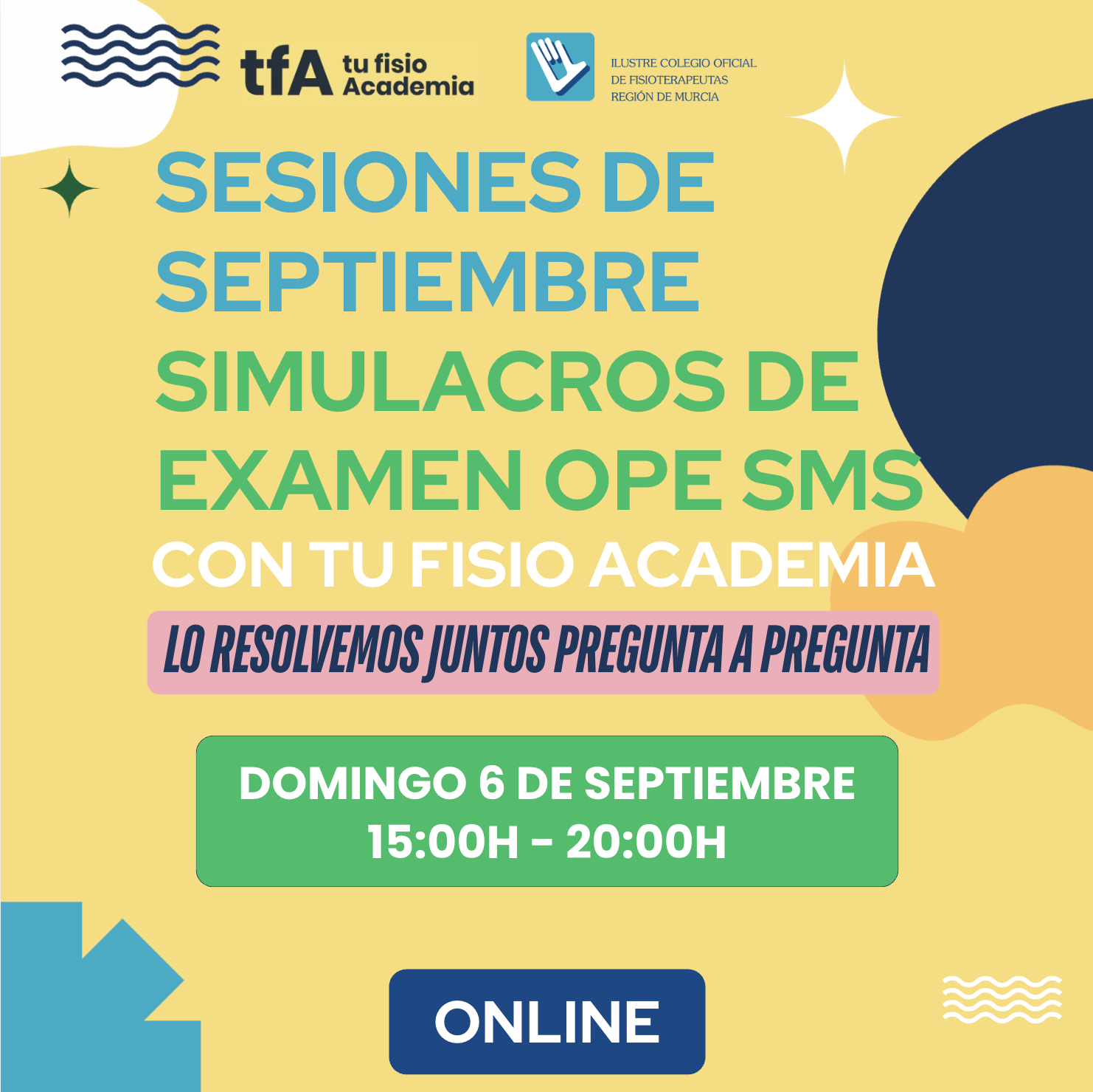 SESIONES DE SEPTIEMBRE – Simulacros de examen OPE SMS – 6 de septiembre de 2026
