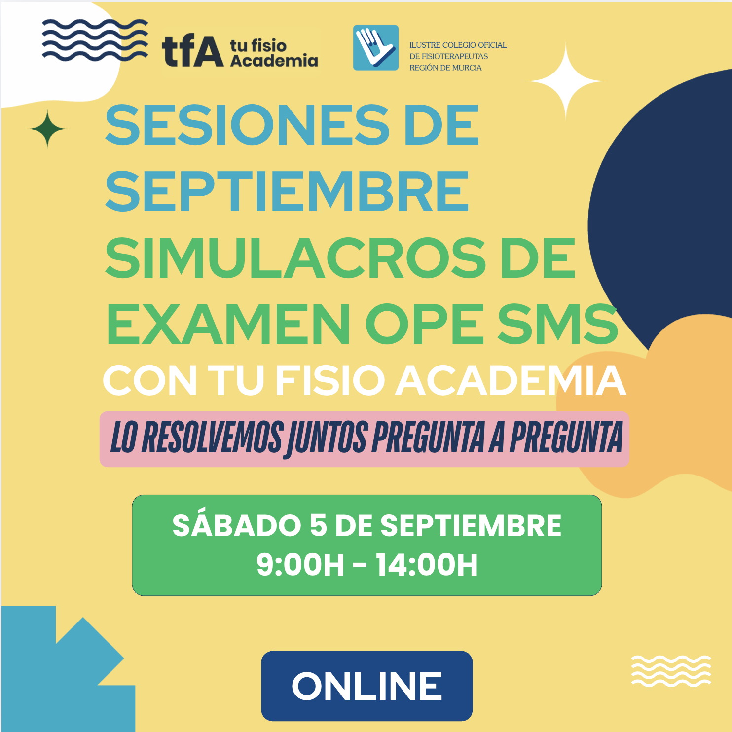 SESIONES DE SEPTIEMBRE – Simulacros de examen OPE SMS – 5 de septiembre de 2026
